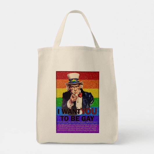 Ik wil dat JIJ homo bent Tote Bag (Achterkant)