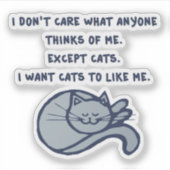 Ik wil dat katten mij aardig vinden sticker (Voorkant)