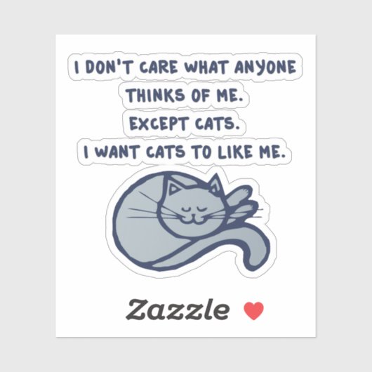 Ik wil dat katten mij aardig vinden sticker (Vel)