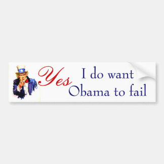 Ik wil dat Obama faalt Bumpersticker