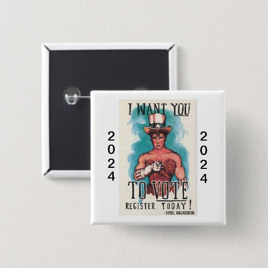 IK WIL DAT U Button STEMT (Voorkant /achterkant)