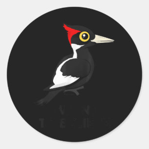 Ik wil de ivoren specht Birdorab geloven Ronde Sticker