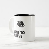 Ik wil de koffie-Mok geloven Tweekleurige Koffiemok (Voorkant links)