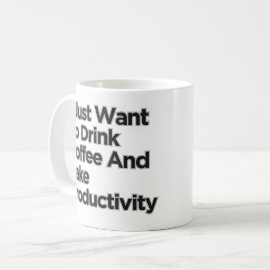 Ik wil de koffieproductiviteit Drinken Koffiemok (Voorkant links)