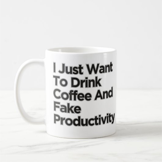 Ik wil de koffieproductiviteit Drinken Koffiemok (Links)