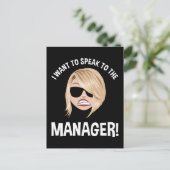 Ik wil de manager spreken! Karen Meme Briefkaart (Staand voorkant)