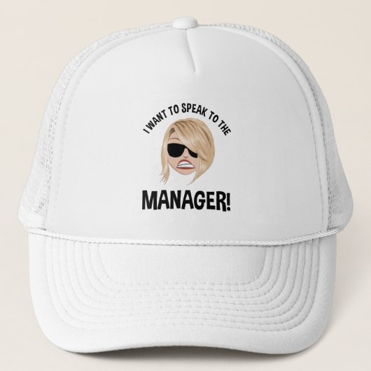 Ik wil de manager spreken! Karen Meme Trucker Pet (Voorkant)