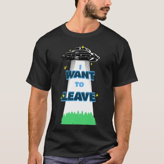 ik wil de ruimte verlaten t-shirt (Voorkant)