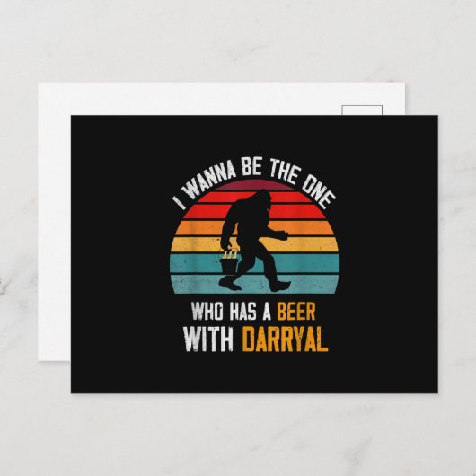 Ik wil degene zijn die een bier met Darryl heeft Aankondigingskaart (Voorkant / Achterkant)