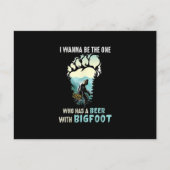 Ik wil degene zijn met een bier met een voet aankondigingskaart (Voorkant)