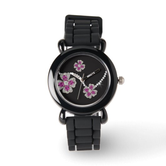 Ik wil Diamonds Bloemenmeisje Party Draag Horloge (Voorkant)
