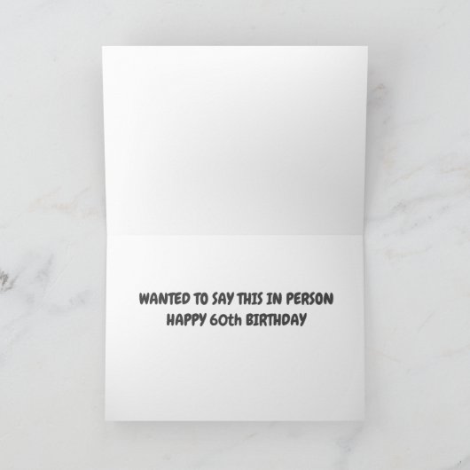 IK WIL DIT PERSOONLIJK ZEGGEN **GELUKKIGE 60E VERJ KAART (Binnen)