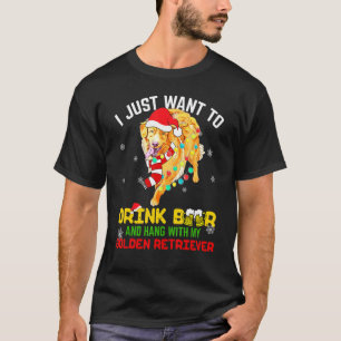 Ik wil Drink Beer Mijn Golden Retriever Dog Christ T-shirt