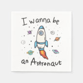 Ik wil een Astronaut Cartoon worden Servet (Voorkant)