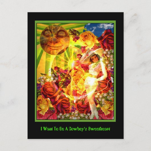 Ik wil een cowboy's lieverd zijn briefkaart (Voorkant)