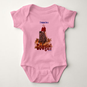 Ik wil een Cowgirl Baby Creeper worden Romper