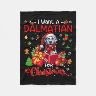 Ik wil een Dalmatiër voor kerst eigenaar Santa Dog Fleece Deken