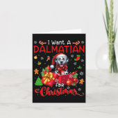 Ik wil een Dalmatiër voor kerst eigenaar Santa Dog Kaart (Voorkant)