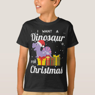Ik wil een dinosaurus voor kerst grappige Schattig T-shirt