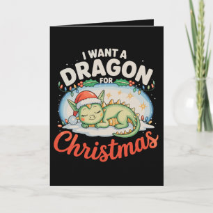 Ik Wil Een Draak Met Kerstmis Kerstman Lichtjes Kaart