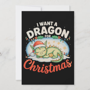 Ik Wil Een Draak Met Kerstmis Kerstman Lichtjes Kaart
