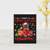 Ik wil een Duitse herder voor de Kerstman I Kaart (Gele Bloem)