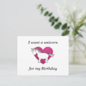 Ik wil een eenhoorn voor mijn verjaardag briefkaart (Staand voorkant)