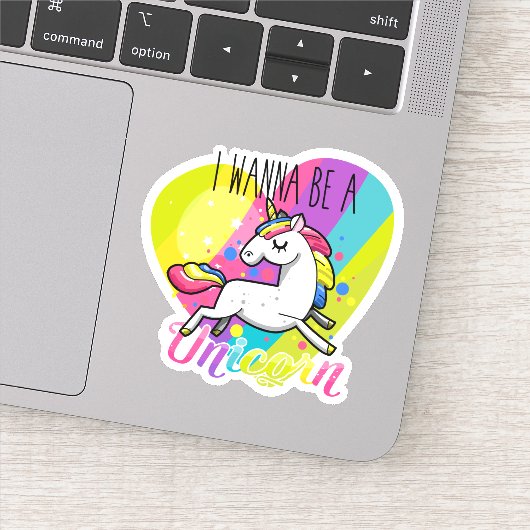 Ik wil een eenhoorn worden sticker (Detail)