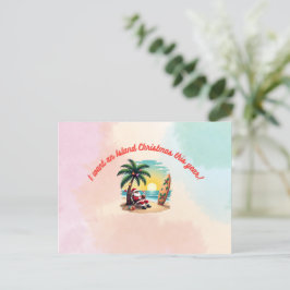 Ik wil een eiland kerstmis post Kaart
