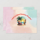 Ik wil een eiland kerstmis post Kaart (Voorkant / Achterkant)