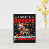 Ik wil een ezel voor de kerstman ezel boer kaart (Gele Bloem)