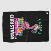 Ik wil een Flamingo voor kerstroze Flamenco Golfhanddoek (Horizontaal)
