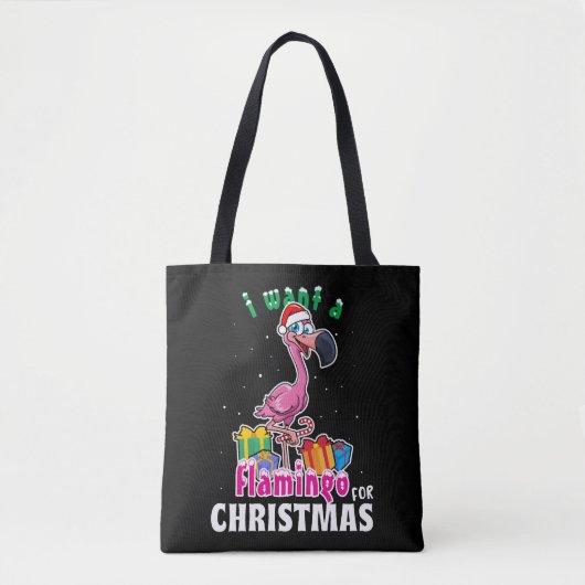 Ik wil een Flamingo voor kerstroze Flamenco Tote Bag (Voorkant)