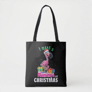 Ik wil een Flamingo voor kerstroze Flamenco Tote Bag