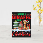 Ik wil een Giraffe voor Kerstmis - Giraffe liefheb Kaart (Gele Bloem)