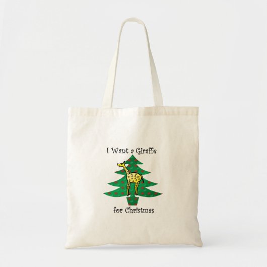 Ik wil een giraffe voor kerstmis tote bag (Voorkant)