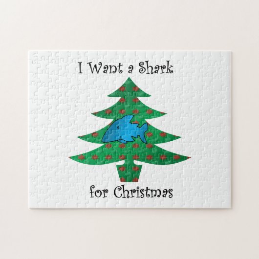 Ik wil een haai voor kerstmis legpuzzel (Horizontaal)