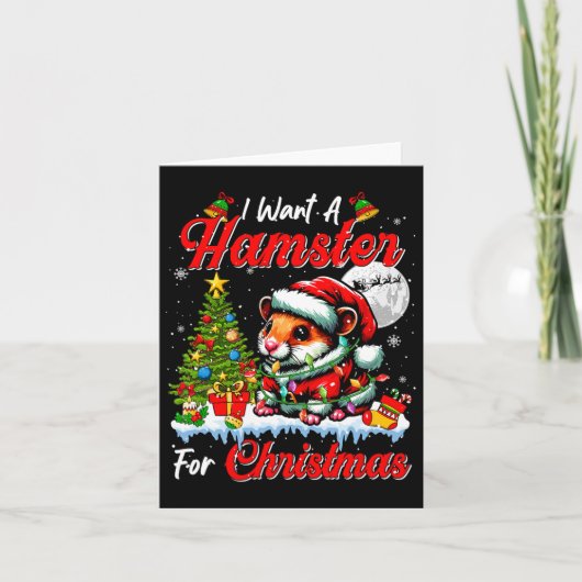 Ik wil een hamster voor kerst Schattigee kerstzonn Kaart (Voorkant)