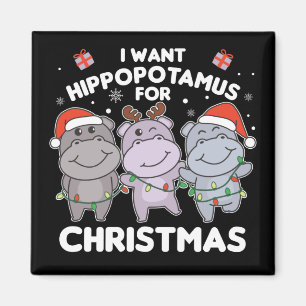Ik wil een hippo voor kerst... jippos Magnet