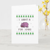 Ik wil een hippo voor Kerstmis Kaart (Gele Bloem)