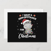 Ik wil een hippo voor kersttjapo's briefkaart (Voorkant / Achterkant)