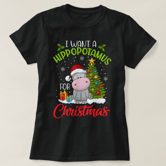 Ik wil een hippopotamus voor de kerstdagen... hipp t-shirt (Design voorkant)