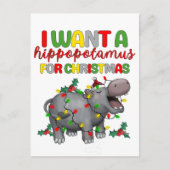 Ik wil een hippopotamus voor de kersttefsmunterij. briefkaart (Voorkant)