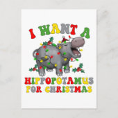 Ik wil een hippopotamus voor de kersttefsmunterij. briefkaart (Voorkant)