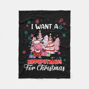 Ik wil een hippopotamus voor de kerstvakantie. fleece deken