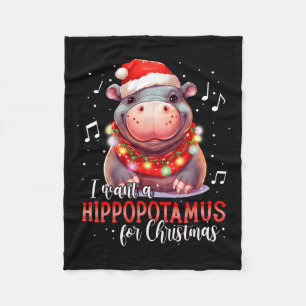 Ik wil een hippopotamus voor de kerstvakantie. fleece deken
