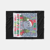 Ik wil een hippopotamus voor de kerstvakantie. fleece deken (Voorkant (Horizontaal))