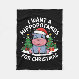 Ik wil een hippopotamus voor de kerstvakantie. fleece deken