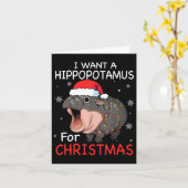 Ik wil een hippopotamus voor de kerstvakantie. kaart (Gele Bloem)
