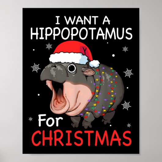 Ik wil een hippopotamus voor de kerstvakantie. poster (Voorkant)